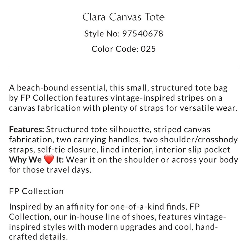 Free People Clara Canvas Tote NWT - Picture 4 of 9